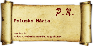 Paluska Mária névjegykártya